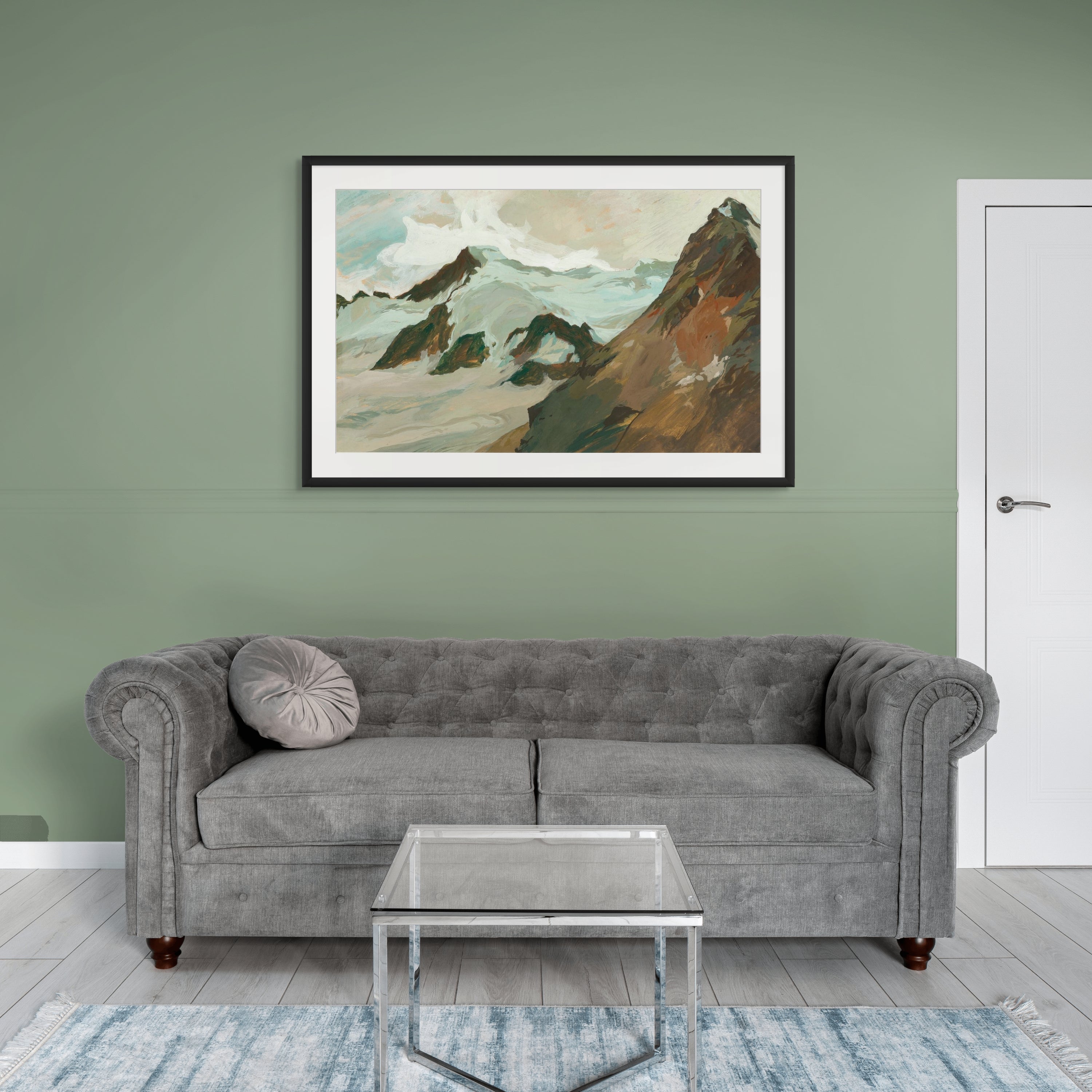 Snow-Covered Summit in the High Mountains