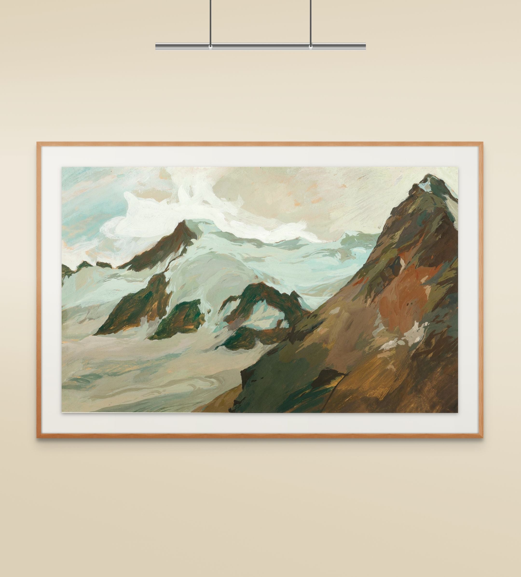 Snow-Covered Summit in the High Mountains